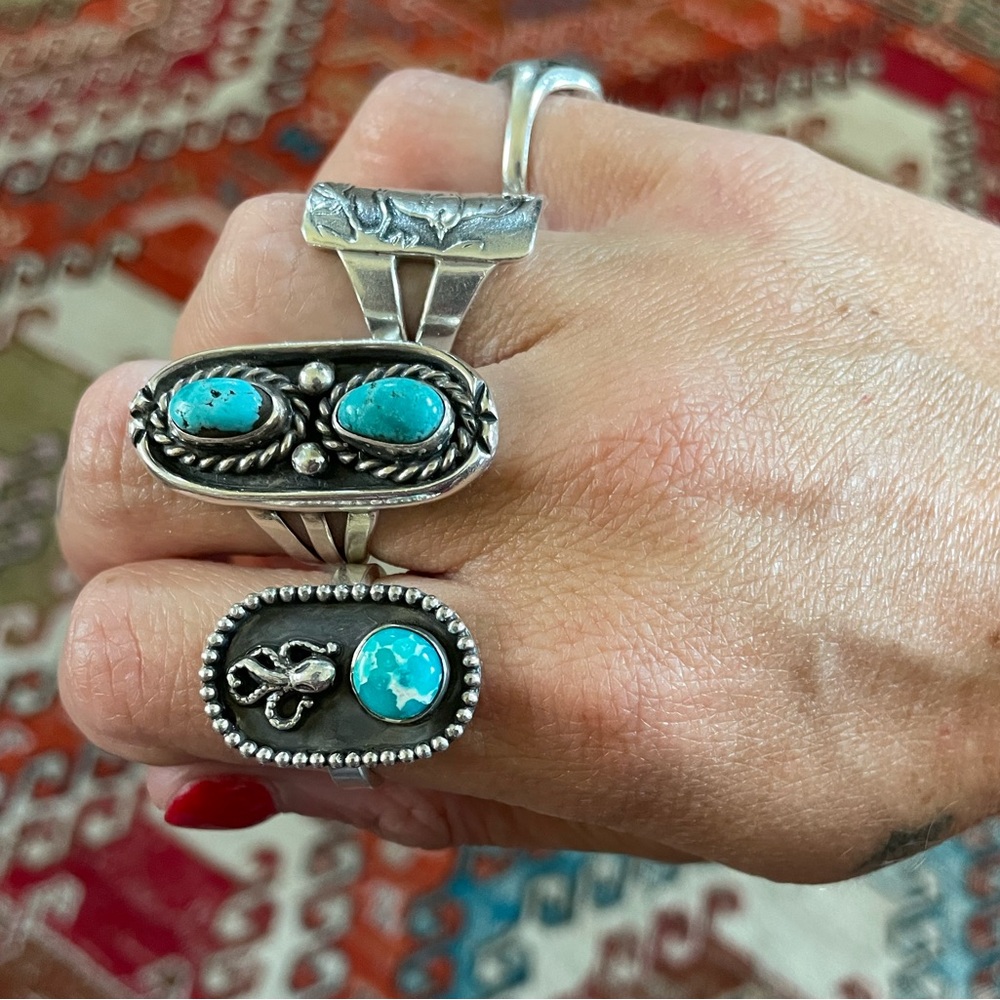 Sterling silver & turquoise Octopus 🐙 ring, handmade & one of a kind *size 6*